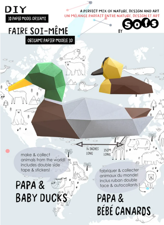 DUCK FAMILY PAPER MODEL (pre-cut, pre-marked) — by SOFS design