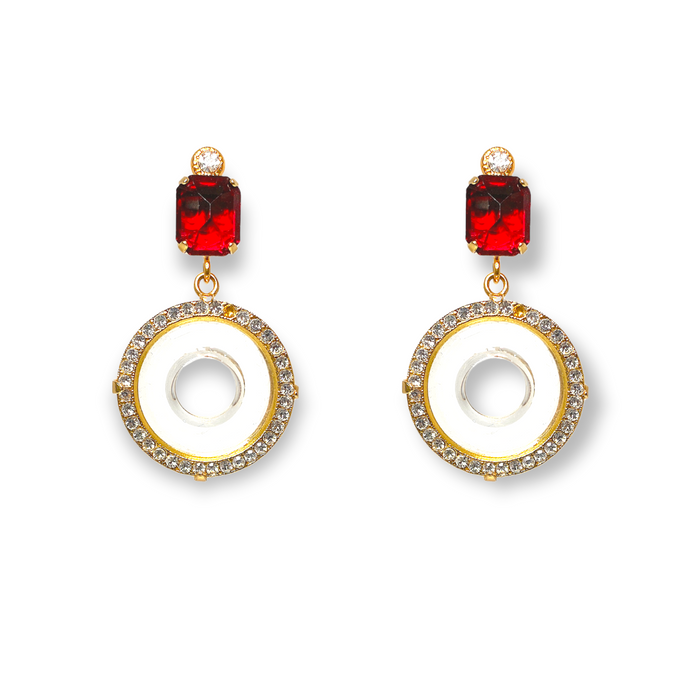 Carlo Zini  Precious Swarovski® crystals inspires the unique design of this extraordinary earrings