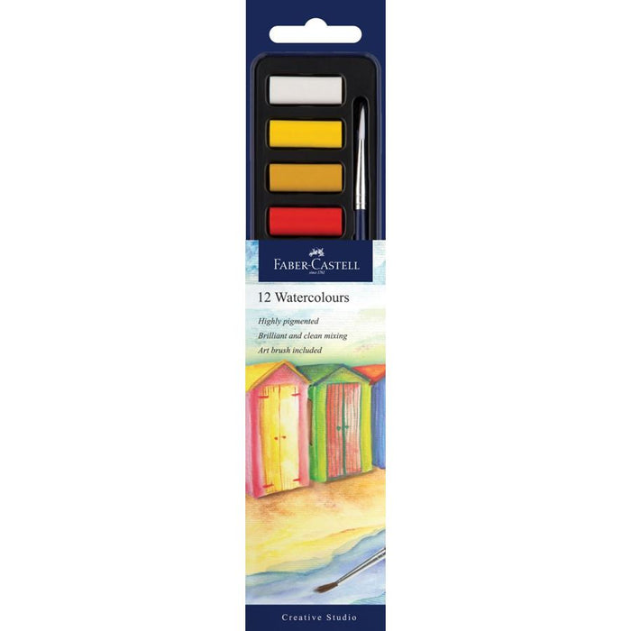 Faber Castell Creative Studio Watercolour Paint Pan – Tin of 12