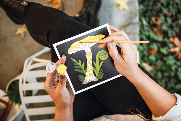Fawn Mushrooms MINI Paint-by-Number Kit