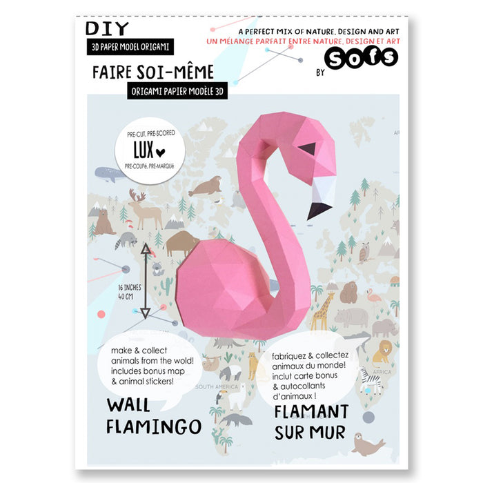 FLAMINGO HEAD PAPER MODEL (pre-cut, pre-marked) — by SOFS design