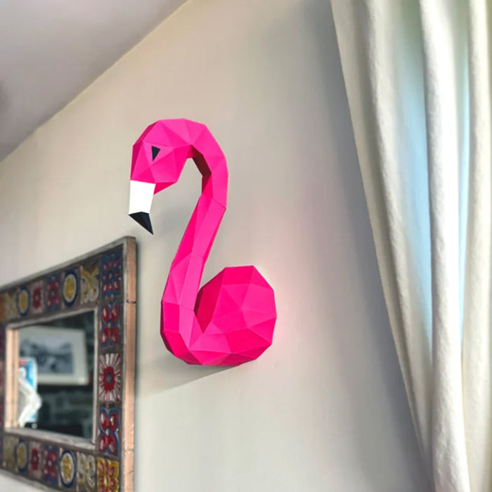 FLAMINGO HEAD PAPER MODEL (pre-cut, pre-marked) — by SOFS design