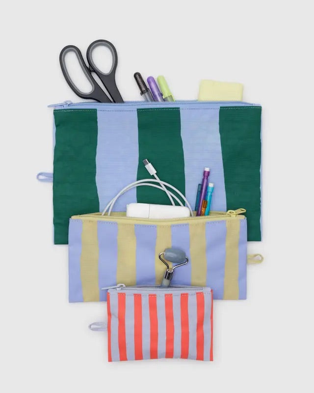 FLAT POUCH SET (Painted Stripe) — by Baggu