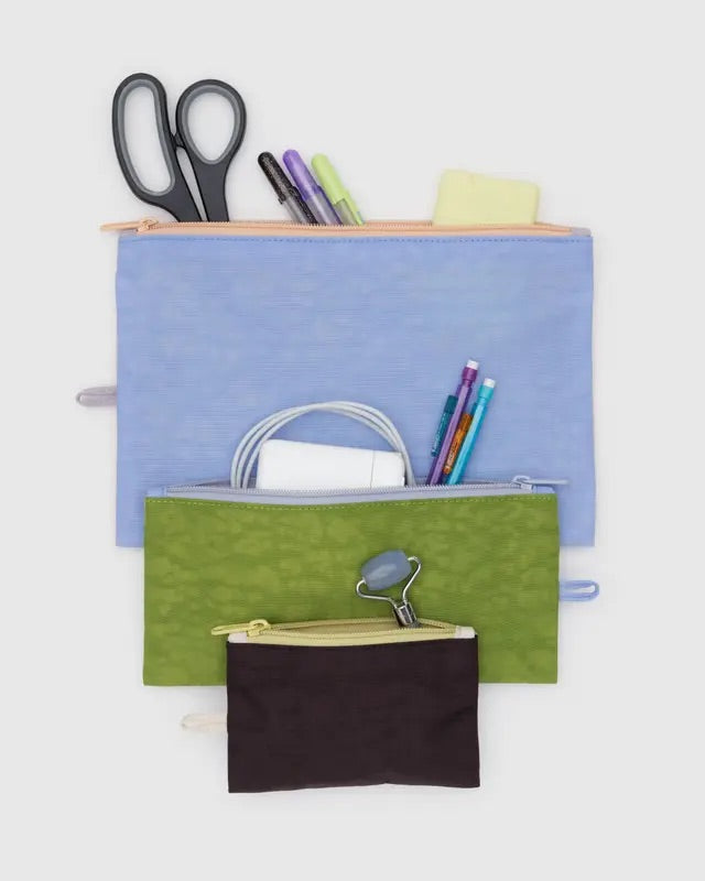 FLAT POUCH SET (Pastels Colorblock) — by Baggu