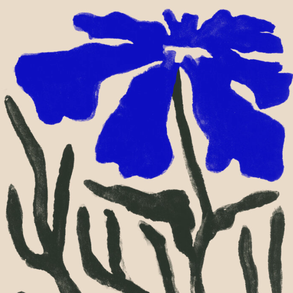 FLEUR BLEUE, 18" X 24" — by Julia GR
