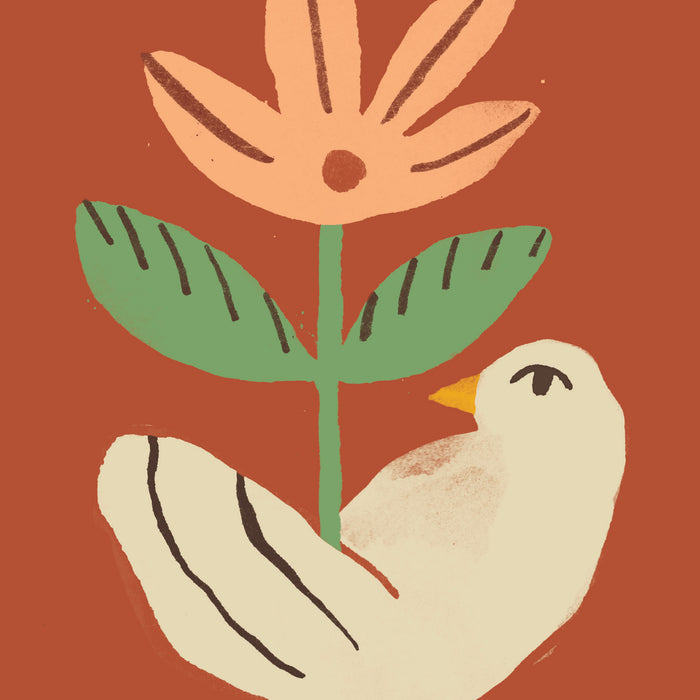 FLOWER BIRD, 8" x 10" — by Julia GR