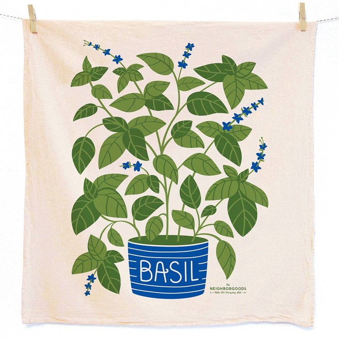 FRESH HERBS (Basil, Mint) - Tea Towel Set of 2