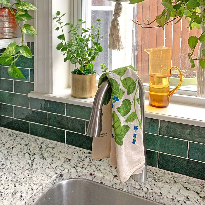 FRESH HERBS (Basil, Mint) - Tea Towel Set of 2