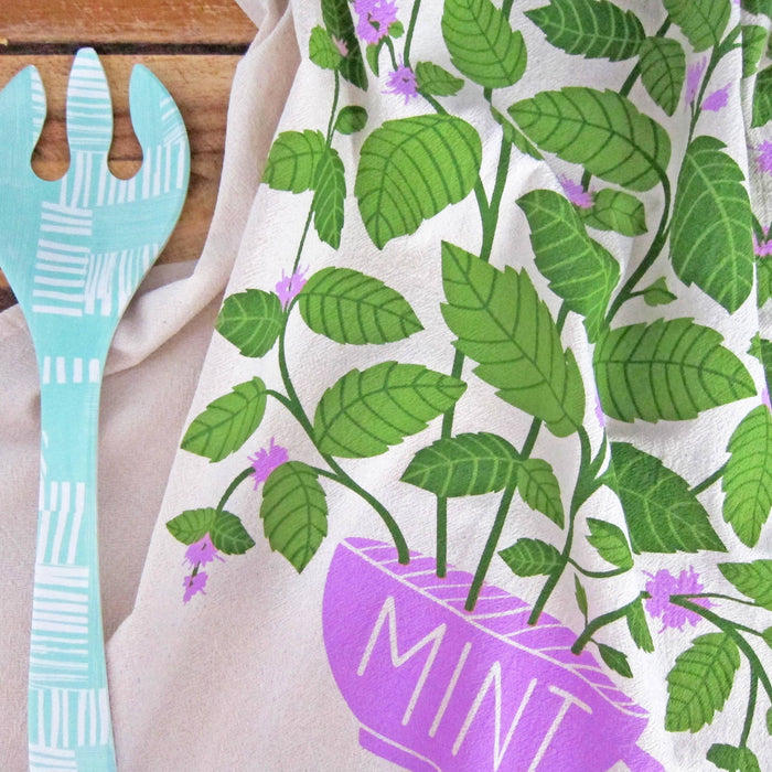 FRESH HERBS (Basil, Mint) - Tea Towel Set of 2