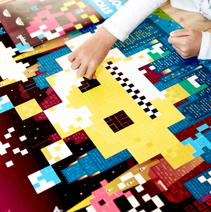 GIANT POSTER + 1600 STICKERS (6-12 YEARS OLD) “PIXEL ART” — by Poppik