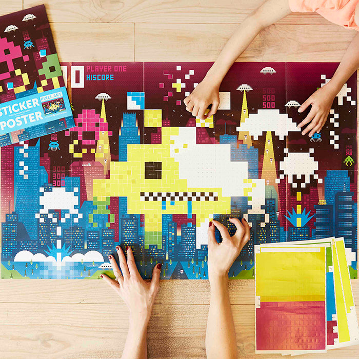 GIANT POSTER + 1600 STICKERS (6-12 YEARS OLD) “PIXEL ART” — by Poppik