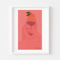 GIRL AND ORANGE IN GLASS, 11" X 14" — by Isabelle Feliu