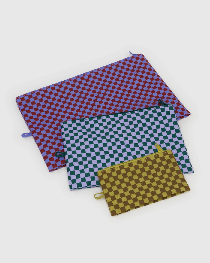 GO POUCH SET “JEWEL CHECKS” — by Baggu
