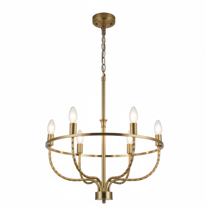 Gold 6-Light Pendant Dining Lamp | Modern Ceiling Light for Dining Room – DL6128/6