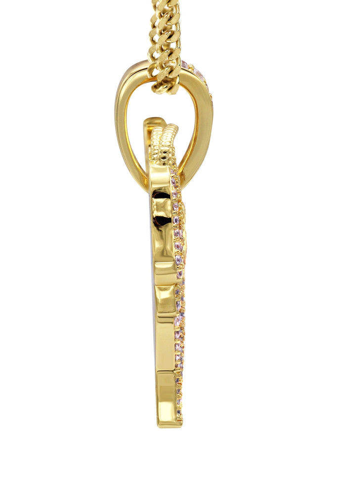 Gold Plated Cuban Link Chain & Goat Pendant | Appx. 14.5 Grams