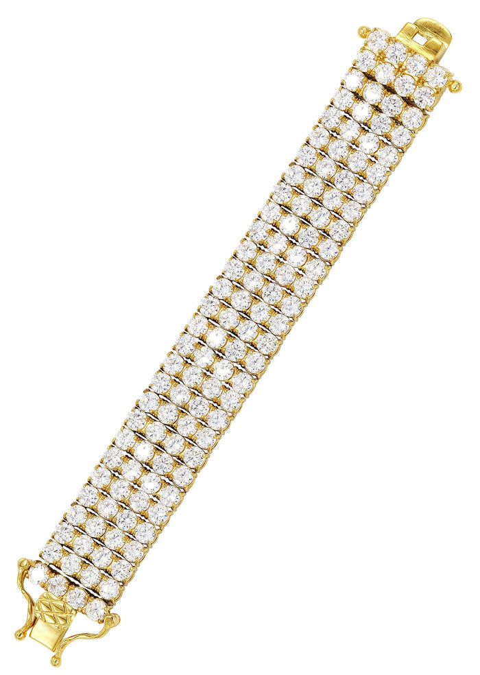 Gold Plated Four Row Tennis Bracelet