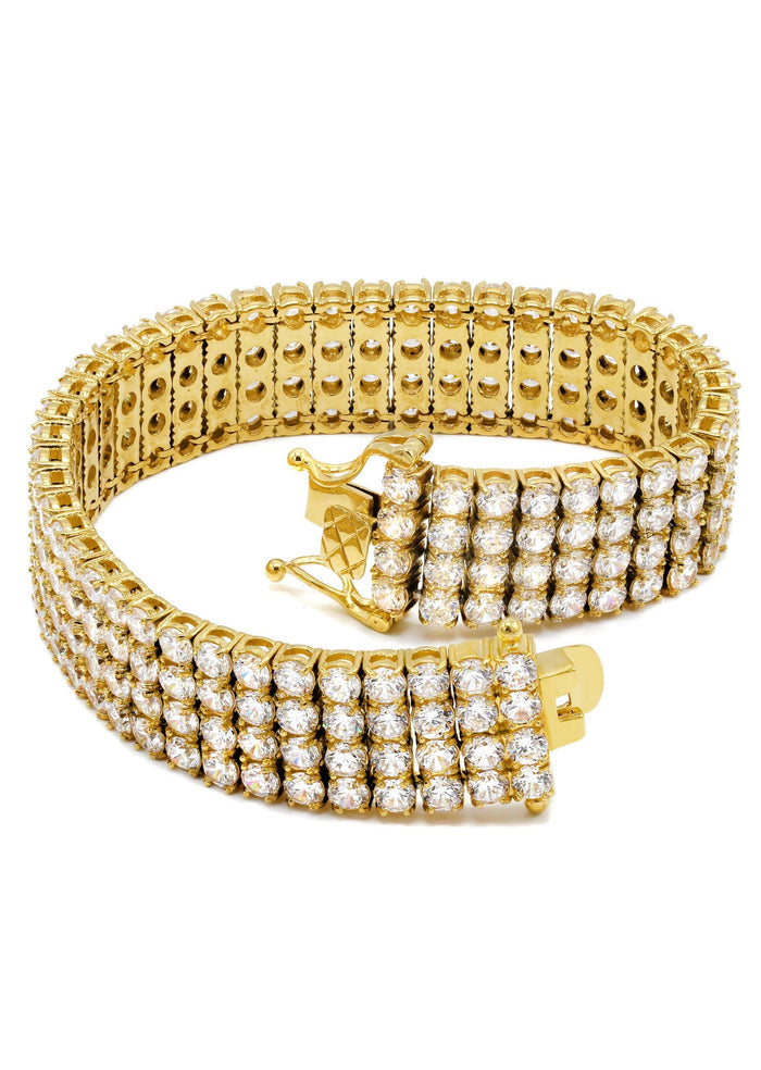 Gold Plated Four Row Tennis Bracelet