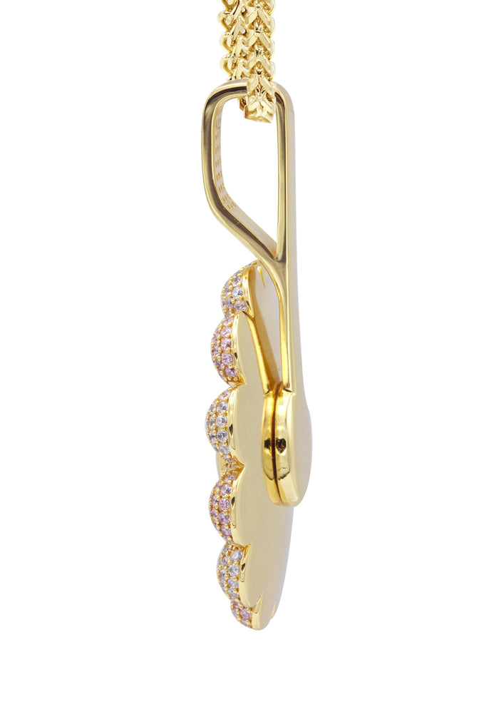 Gold Plated Franco Link Chain & Murakami Spinner Pendant | Appx. 30.8 Grams