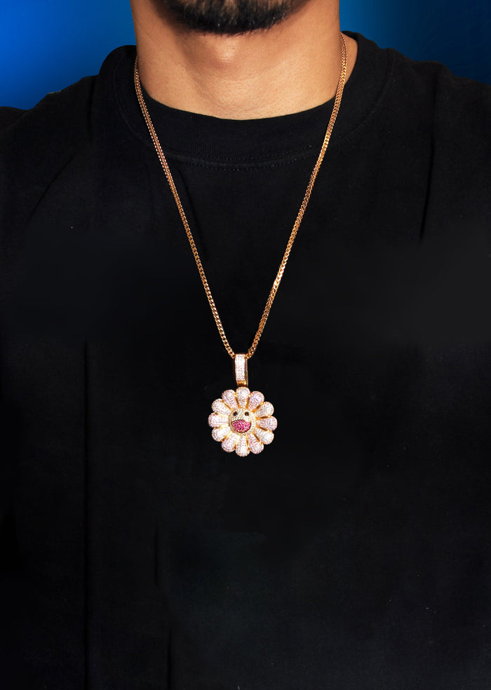Gold Plated Franco Link Chain & Murakami Spinner Pendant | Appx. 30.8 Grams