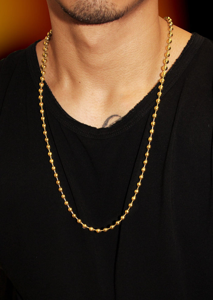 Gold Plated Mens Chain Dog Tag