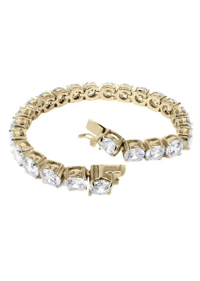 Gold Plated Mens Tennis Bracelet