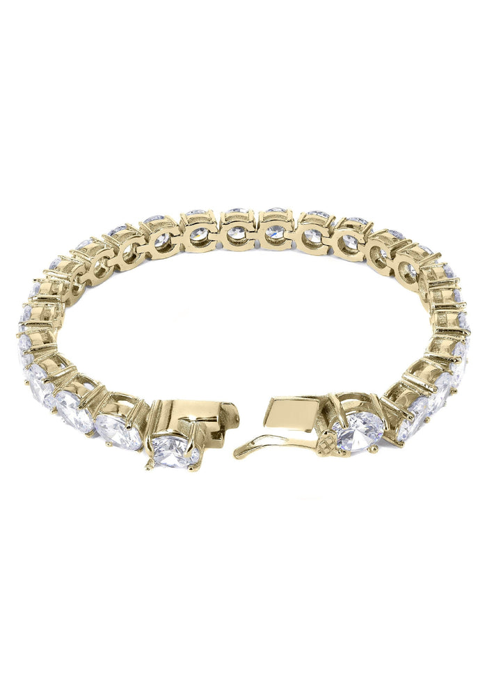Gold Plated Mens Tennis Bracelet