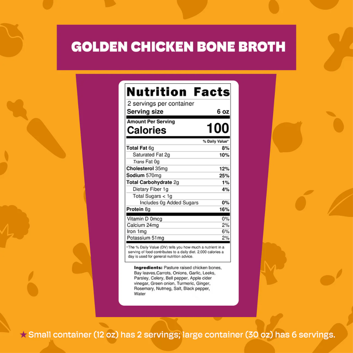 Auïama Golden Chicken Bone Broth — pasture-raised, slow-simmered, lighter than beef bone broth