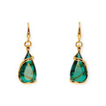 GREEN EMERALD MINI DROP CRYSTAL EARRINGS