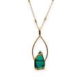 GREEN EMERALD MINI DROP CRYSTAL NECKLACE