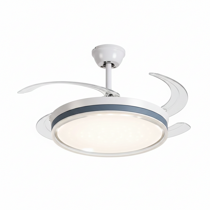 Grey Ceiling Fan with Light FL2013 – Sleek Grey Fan Light for Bedrooms, Living Rooms & Offices | Minimalist Neutral Ceiling Fan Light