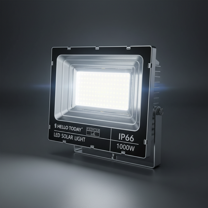 Hello Today Solar Flood Light 1000W – 65000mAh Ultimate Solar Security Floodlight | E4
