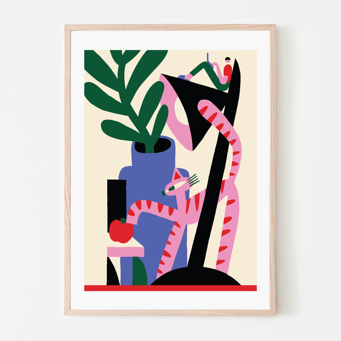 HOME WITH A CAT, 18" X 24" — by Anastacia Sholik