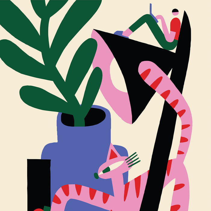 HOME WITH A CAT, 18" X 24" — by Anastacia Sholik