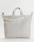 HORIZONTAL ZIP DUCK BAG NATURAL GRID — by Baggu