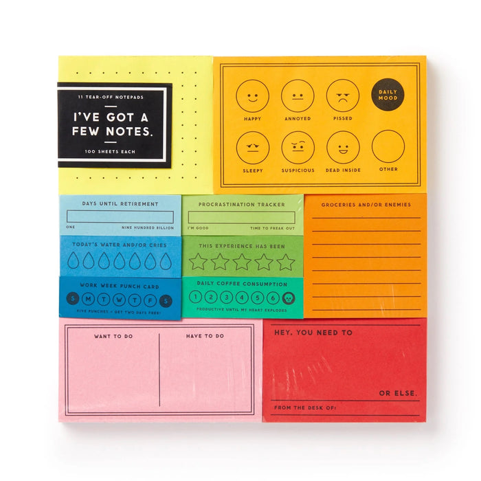 I'VE GOT A FEW NOTES, 11 tear-off notepads — by Brass Monkey Goods