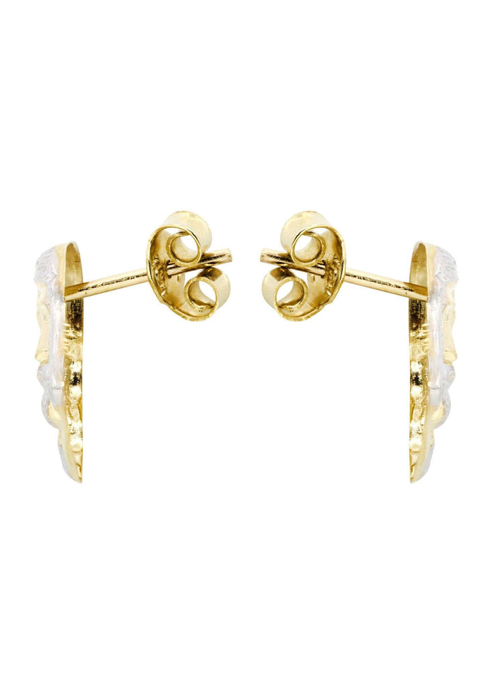 Jesus 10K Yellow Gold Studs | Appx. Diameter 0.5 Inches Gold Stud Earrings FROST NYC
