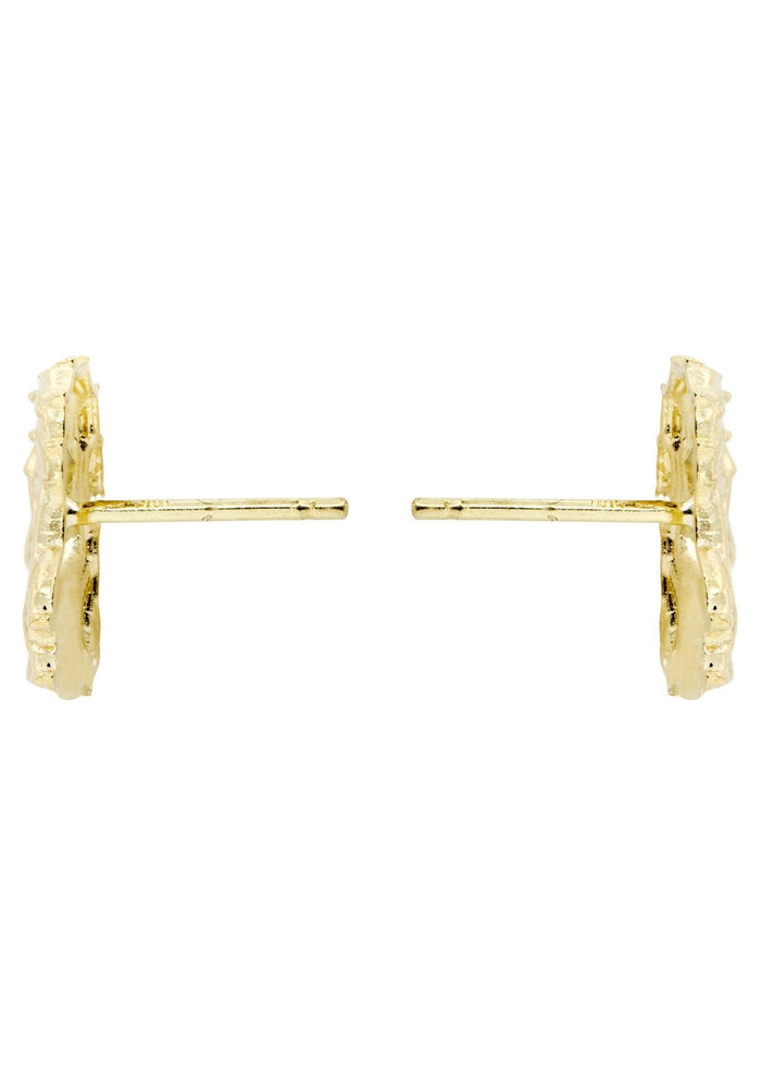 Jesus 10K Yellow Gold Studs | Appx. Diameter 0.5 Inches Gold Stud Earrings FROST NYC
