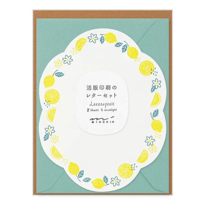 LETTERPRESS LETTER SET DIE-CUT (LEMON) — by Midori
