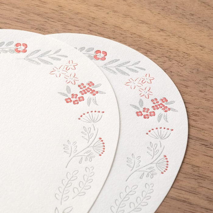 LETTERPRESS LETTER SET DIE-CUT (WREATH RED) — by Midori