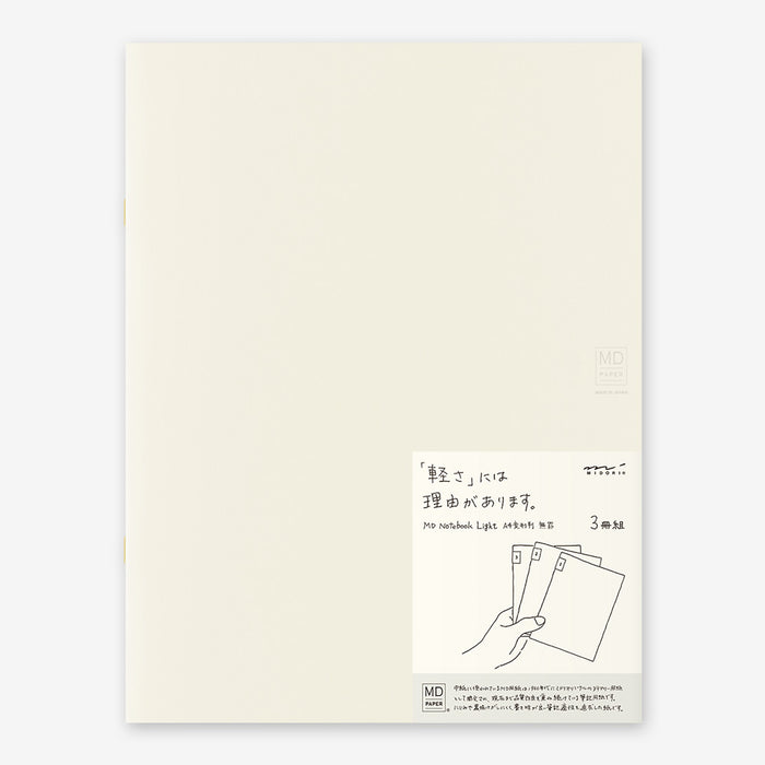 MD NOTEBOOK LIGHT A4 (SET OF THREE) - MULTIPLE STYLES — by Midori