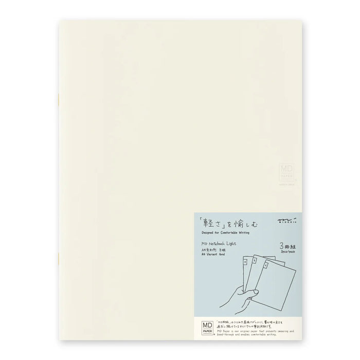 MD NOTEBOOK LIGHT A4 (SET OF THREE) - MULTIPLE STYLES — by Midori