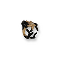 Medium Black Ring with coral-shape