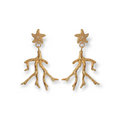 Medium earrings with coral-shaped gold Finish