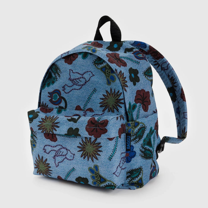 MEDIUM NYLON BACKPACK “DIGITAL DENIM BIRDS“— by Baggu