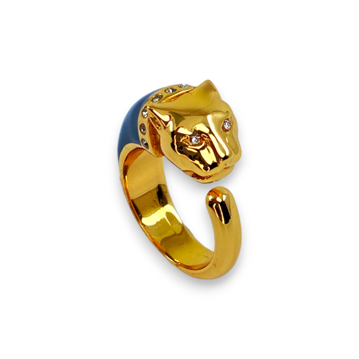 Medium Panther Ring Gold Black Body