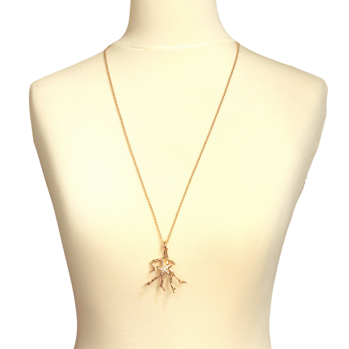 Medium Pendant with coral-shaped pendant gold finish