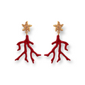 Medium Red earrings with coral-shape