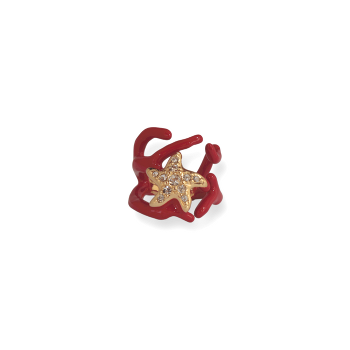Medium Red Ring with coral-shape