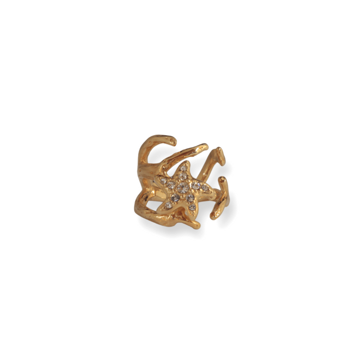 Medium Ring with coral-shape gold finish