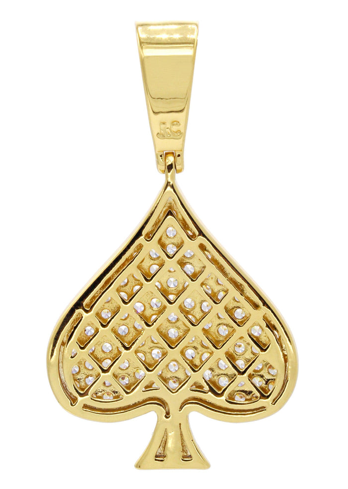 Mens Gold Plated Ace of Spades Pendant | 7.9 Grams